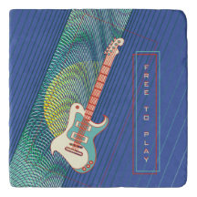 Adicionar Nome Legal Teal Moderno e Violão Elétric