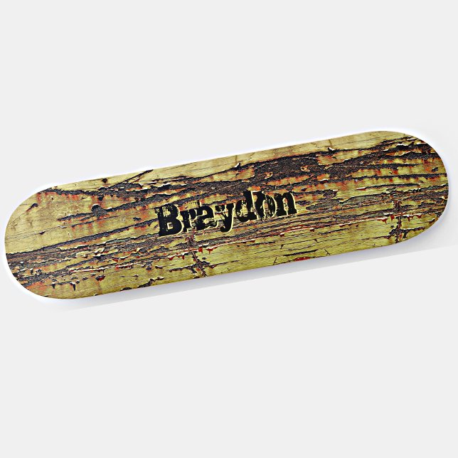 Adicionar Nome ou Iniciais Rusty Metal - skate (Criador carregado)