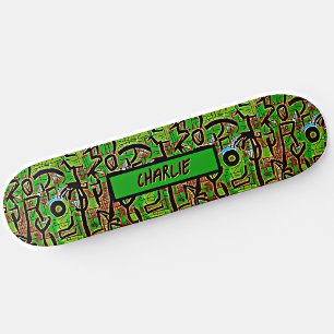 Adicionar nome, skate de Grafite castanho verde