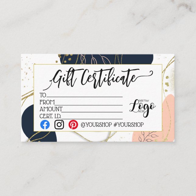 ADICIONAR O marketing do certificado de presente c (Frente)