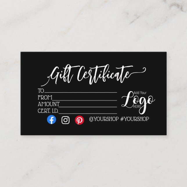 ADICIONAR O marketing do certificado de presente c (Frente)