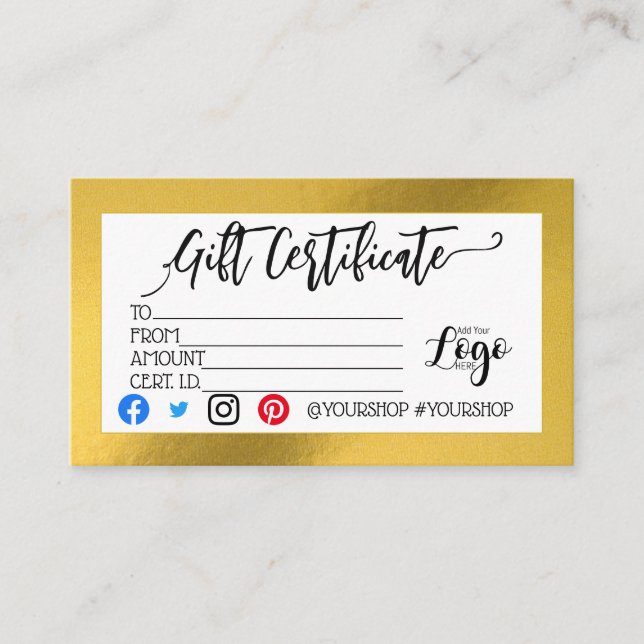 ADICIONAR O marketing do certificado de presente c (Frente)