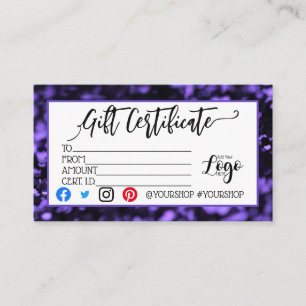 ADICIONAR O marketing do certificado de presente c