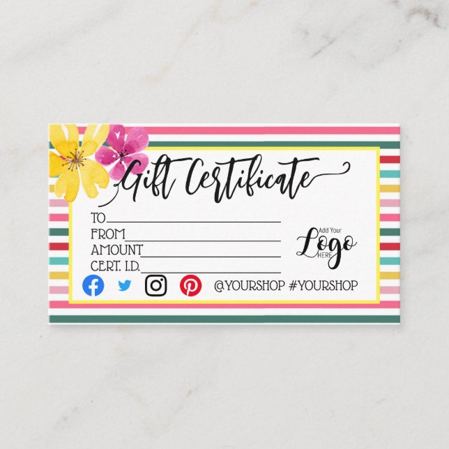 ADICIONAR O marketing do certificado de presente c (Frente)