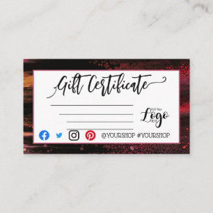 ADICIONAR O marketing do certificado de presente c