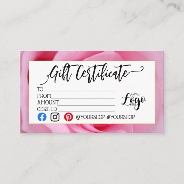 ADICIONAR O marketing do certificado de presente c (Frente)