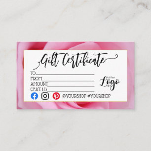 ADICIONAR O marketing DO Certificado de presente d