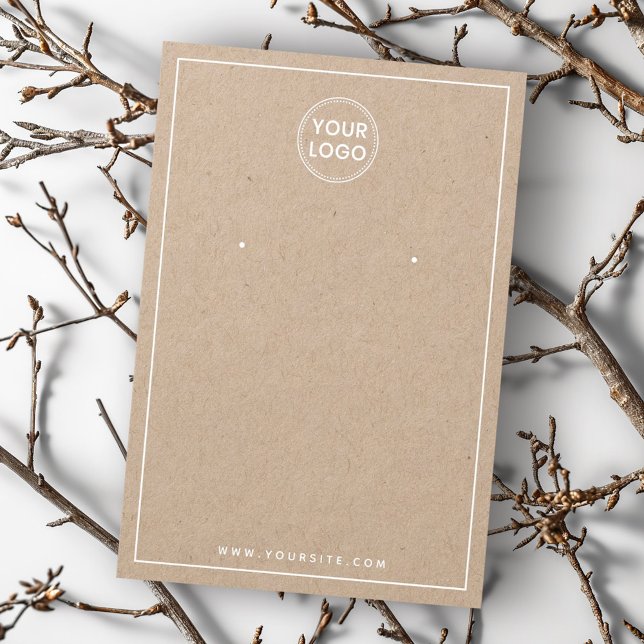 Adicionar placa de exibição de borda branca do log (Add logo white border Kraft earring display card)