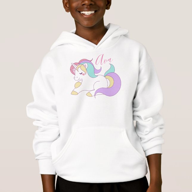 Adicionar seu nome Cute Unicorn (Frente)