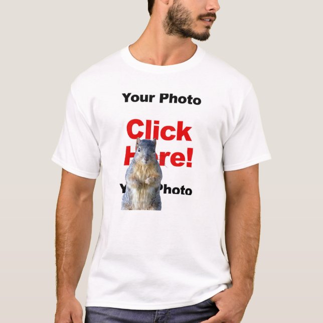 Adicionar um esquilo Camiseta personalizada com fo (Frente)