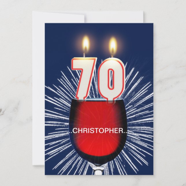 Adicionar um nome, 70 Convite de aniversário, vinh (Frente)