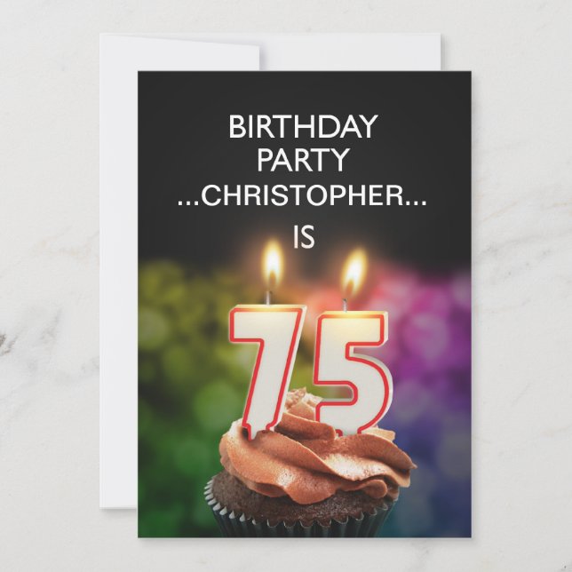 Adicionar um nome, 75º Convite de aniversário (Frente)