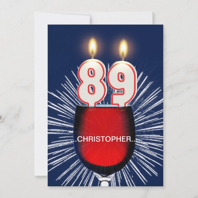 Adicionar um nome, 89º Convite de aniversário, vin (Frente)