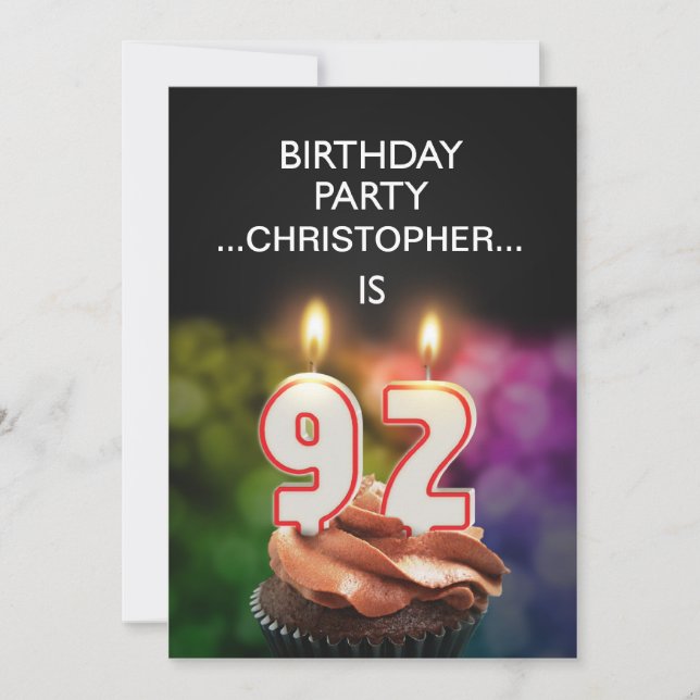 Adicionar um nome, 92º Convite de aniversário (Frente)