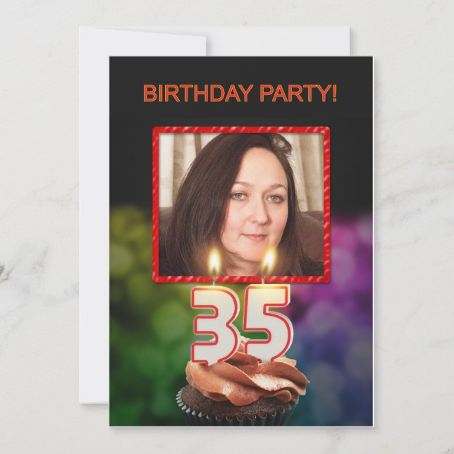 Adicionar uma imagem, 35º Convite de aniversário (Frente)