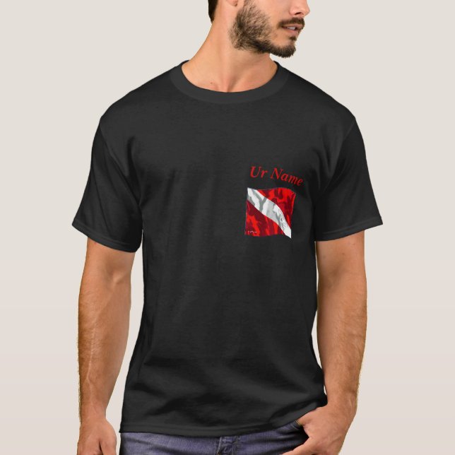 Adicione a camisa da bandeira do mergulho do nome (Frente)