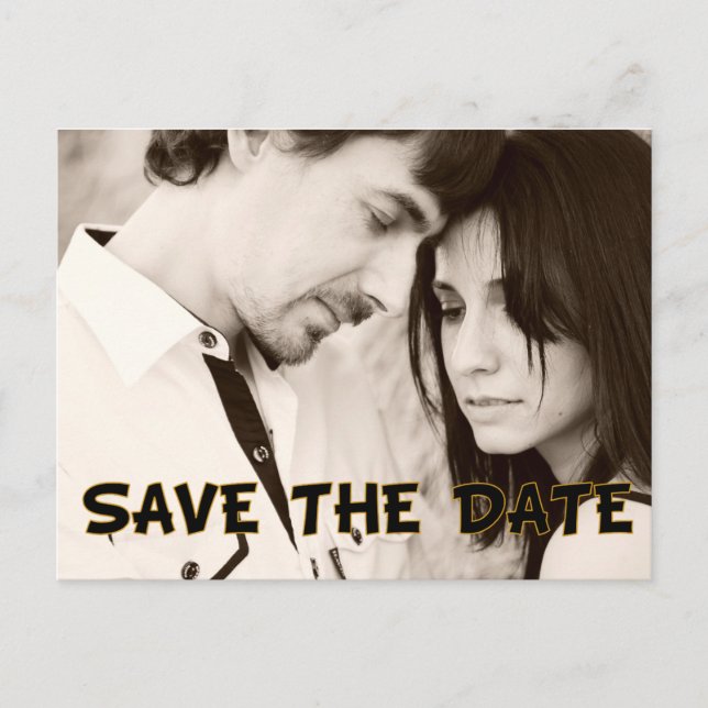 Adicione a sua foto Salve o cartão postal da data (Frente)