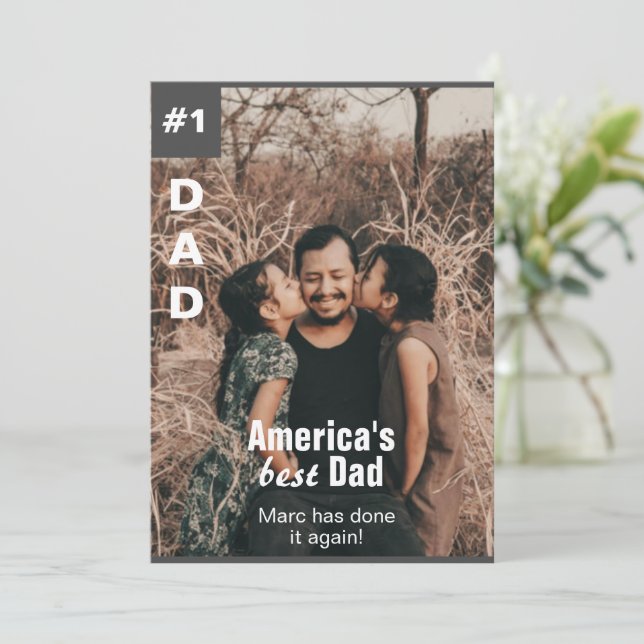 Adicione a sua placa de Pai número um (Em pé/Frente)