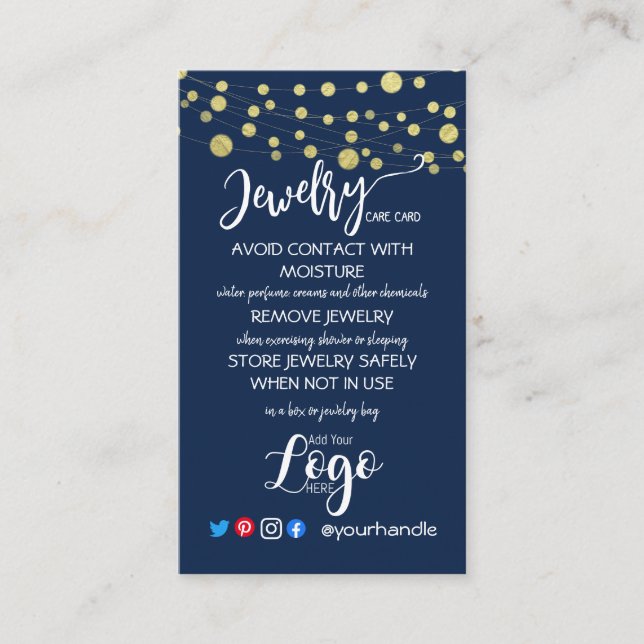 ADICIONE AS SUAS PLACAS DE CARTÃO DE joias DE LOGO (Frente)