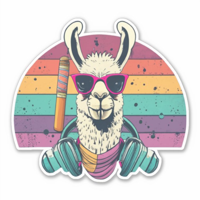 Adicione Llama Charm à sua vida com adesivos (Frente)