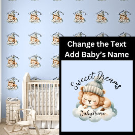 Adicione Nome Do Bebê, Altere Texto, Cubo Lion Cub