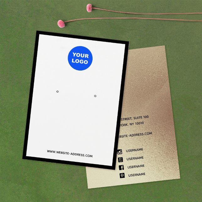 Adicione o logotipo Borda preta Earração Dourada T (Criador carregado)