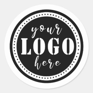 Adicione o seu logotipo, adesivo redondo clássico