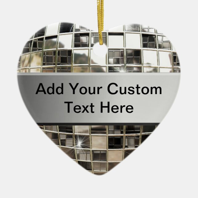 Adicione o texto ao ornamento de prata Sparkling (Frente)