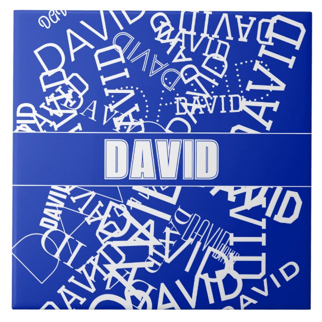 Adicione qualquer nome, nome colagem em azul e bra (Frente)