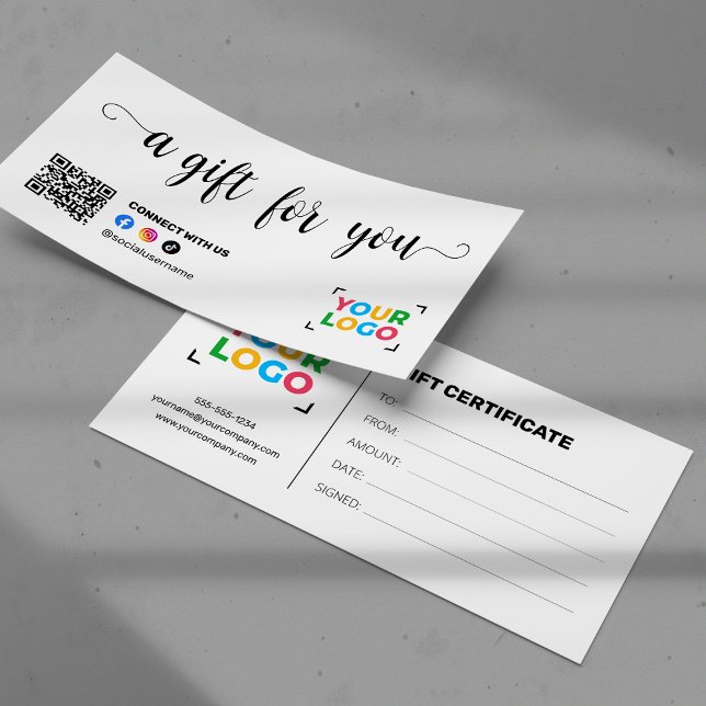 Adicione seu logotipo Certificado de presentes de  (Criador carregado)