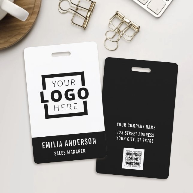 Adicione seu logotipo Crachá de nome personalizado (Criador carregado)