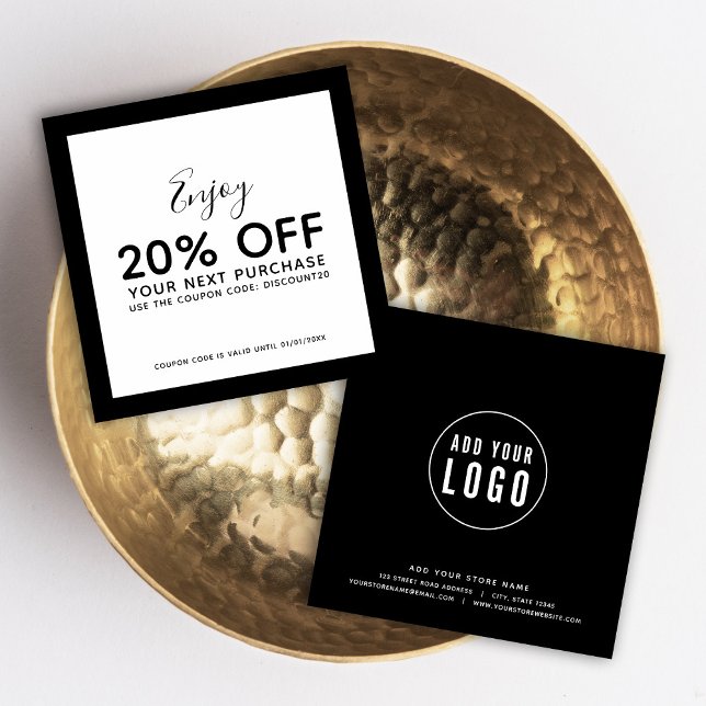 Adicione seu logotipo e sua placa de desconto colo (Criador carregado)