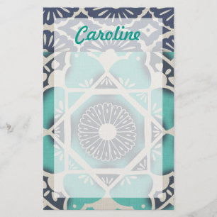 Adicione seu nome Blue Batik Azulejo II