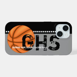 Adicione Seu Nome Capa de iPhone 15 Basquetebol