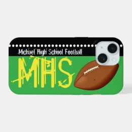 Adicione Seu Nome Capa iPhone 15 Futebol