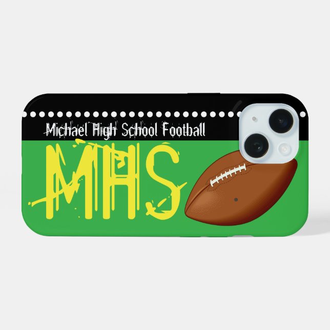 Adicione Seu Nome Capa iPhone 15 Futebol (Verso Horizontal)
