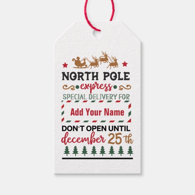 Adicione seu nome - etiquetas de presente (Frente)