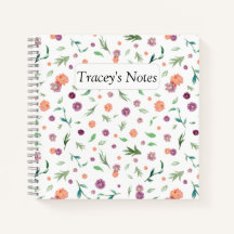 Adicione Seu Nome! Notebook bonito Flor para a mãe