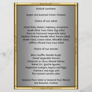 Adicione seu próprio Menu Kiddush para Bar Bat Mit