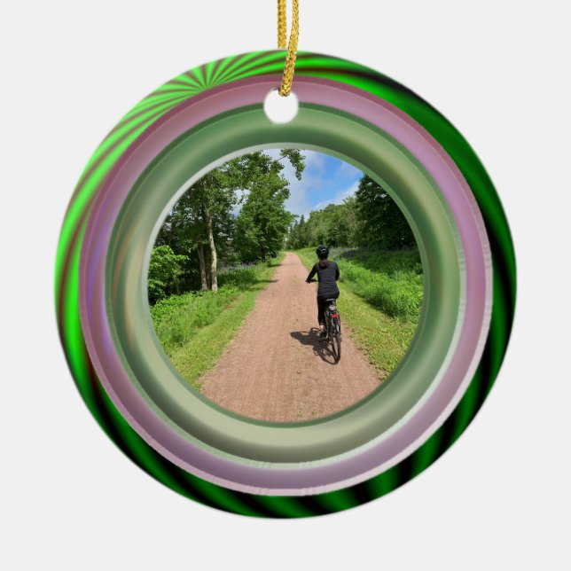 Adicione seu próprio ornamento fotográfico cerâmic (Frente)