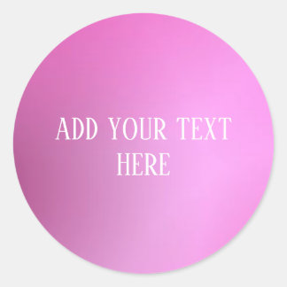 Adicione Seu Texto Adesivos Redondos Rosa Clássico