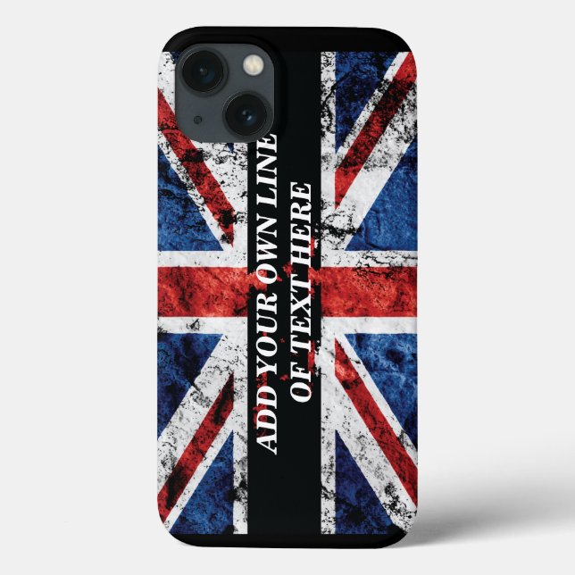 Adicione seu texto na Almofada da bandeira inglesa (Verso)