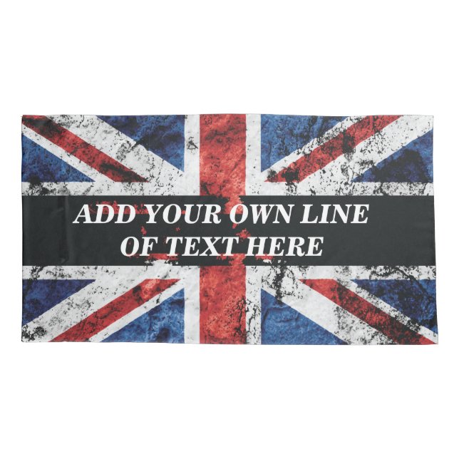 Adicione seu texto na Almofada da bandeira inglesa (Verso)