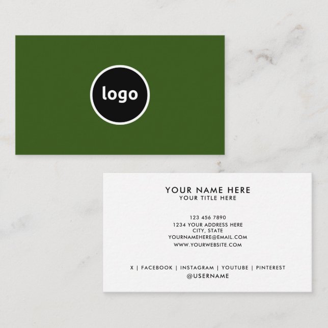 Adicione seus Cartões de visitas profissionais per (Frente/Verso)