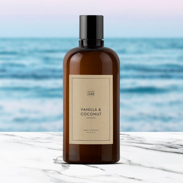 Adicione sua etiqueta de produto Kraft minimalista (Criador carregado)