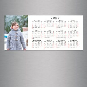 Adicione sua foto Calendário 2027 Ímã Branco