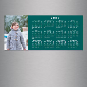 Adicione sua foto Ímã de Calendário 2027 Verde-Tur