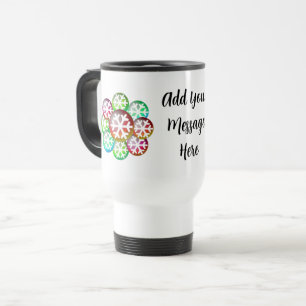 Adicione Sua Mensagem Caneca de Viagem Floco de Ne
