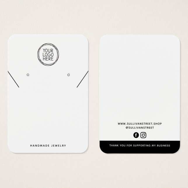 Adicione sua placa de exibição do colar de logotip (Frente & Verso)
