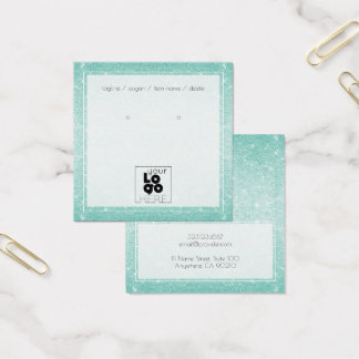 Adicione Um Logotipo Aqua Blue Glitter Earration C